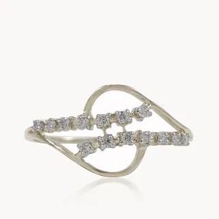 Parallel Locked Diamond Line Dainty Ring