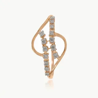 Parallel Locked Diamond Line Dainty Ring