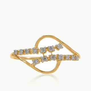 Parallel Locked Diamond Line Dainty Ring