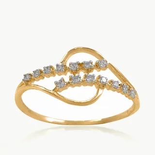 Parallel Locked Diamond Line Dainty Ring