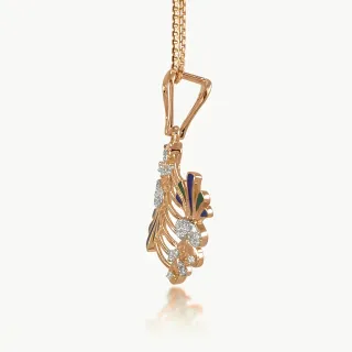 Peacock's Crest Diamond Pendant