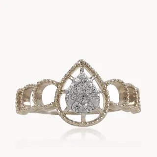 Pear Centered Diamond Dainty Ring