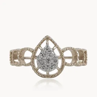 Pear Centered Diamond Dainty Ring