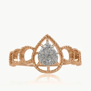 Pear Centered Diamond Dainty Ring