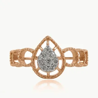 Pear Centered Diamond Dainty Ring