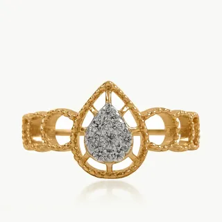 Pear Centered Diamond Dainty Ring