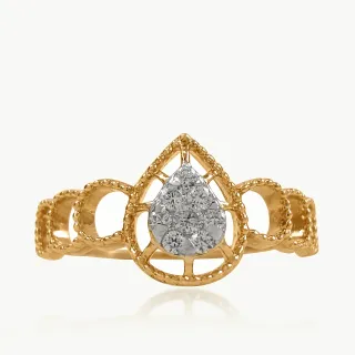Pear Centered Diamond Dainty Ring