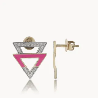 Pink Stylish Diamond Stud Earrings