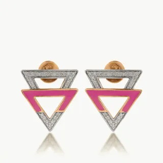 Pink Stylish Diamond Stud Earrings