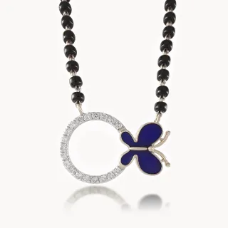 Purple Butterfly Diamond Mangalsutra