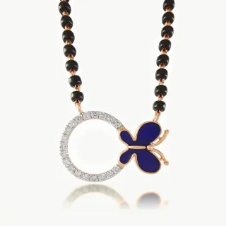 Purple Butterfly Diamond Mangalsutra