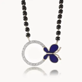 Purple Butterfly Diamond Mangalsutra