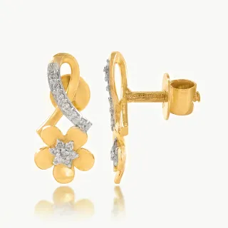 Rose Pettle Design Diamond Earring