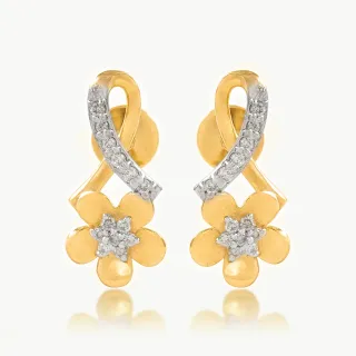 Rose Pettle Design Diamond Earring