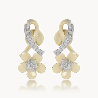 Rose Pettle Design Diamond Earring