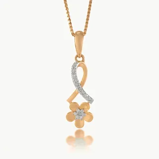 Rose Pettle Design Diamond Pendant