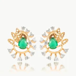 Rylee Pear Design Diamond Earrings