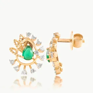 Rylee Pear Design Diamond Earrings