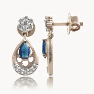 Tiara TearDrop Design Diamond Dangler Earring