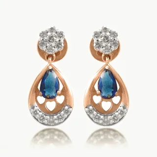 Tiara TearDrop Design Diamond Dangler Earring