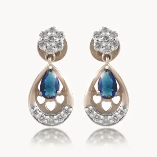 Tiara TearDrop Design Diamond Dangler Earring