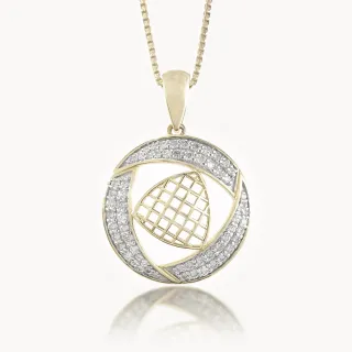 Triangular circle  Design Diamond Pendant