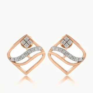 Wavvy Flower Diamond Earrings