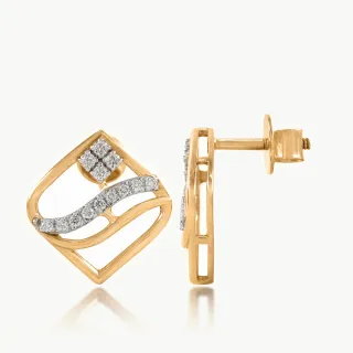 Wavvy Flower Diamond Earrings