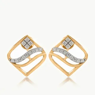 Wavvy Flower Diamond Earrings