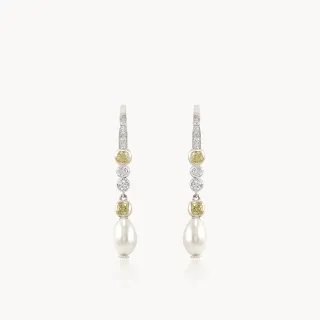 Yellow Twilight Diamond Danglers