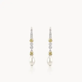Yellow Twilight Diamond Danglers