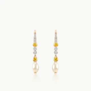 Yellow Twilight Diamond Danglers