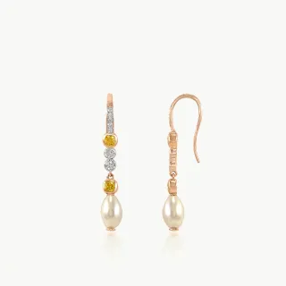 Yellow Twilight Diamond Danglers
