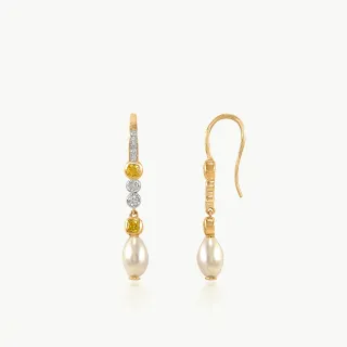 Yellow Twilight Diamond Danglers