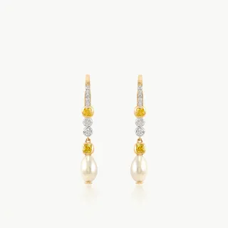 Yellow Twilight Diamond Danglers