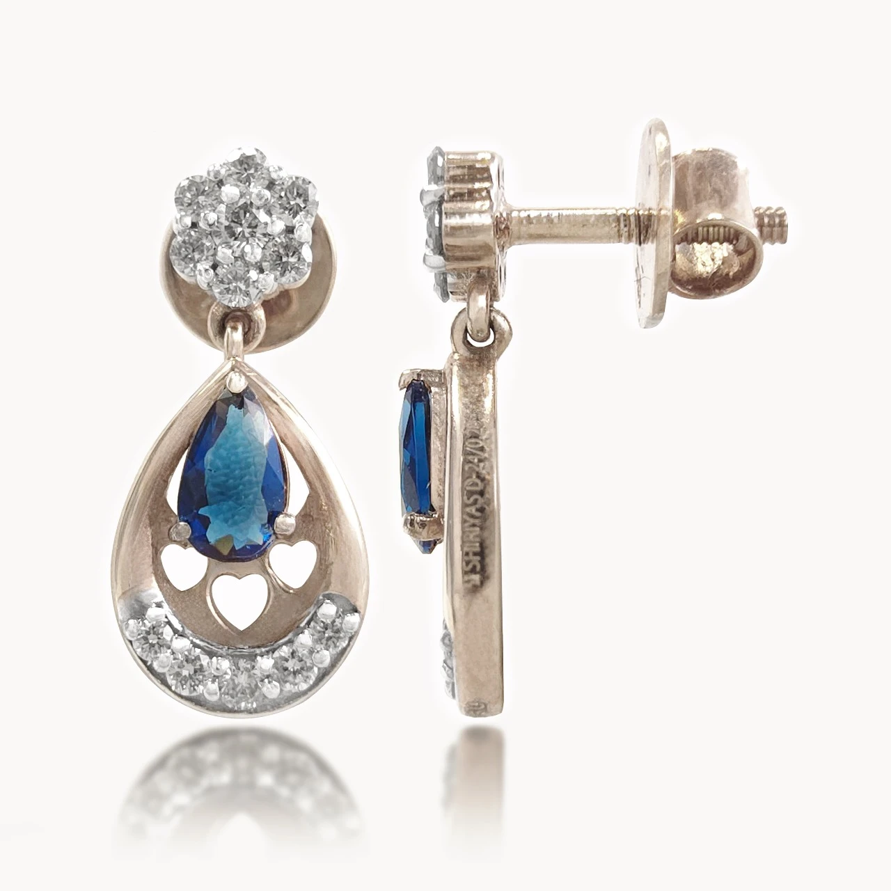 Tiara TearDrop Design Diamond Dangler Earring