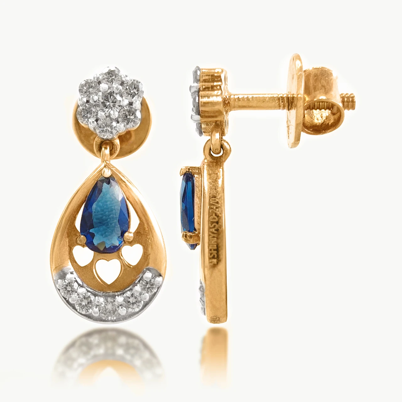 Tiara TearDrop Design Diamond Dangler Earring