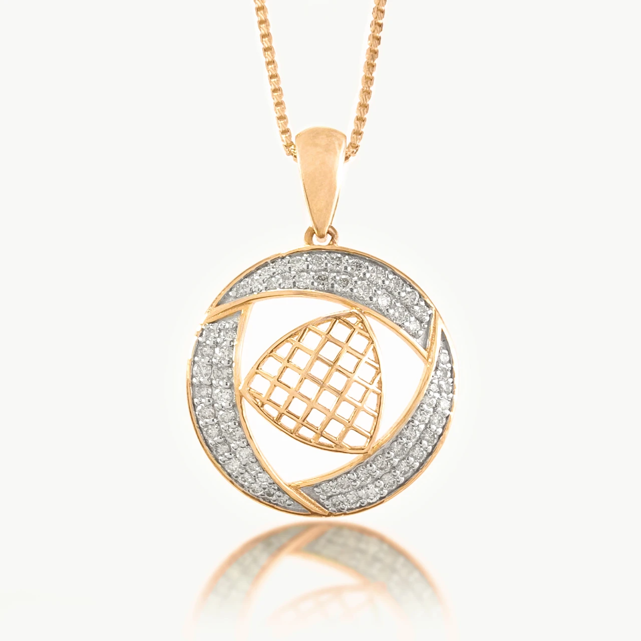 Triangular circle  Design Diamond Pendant