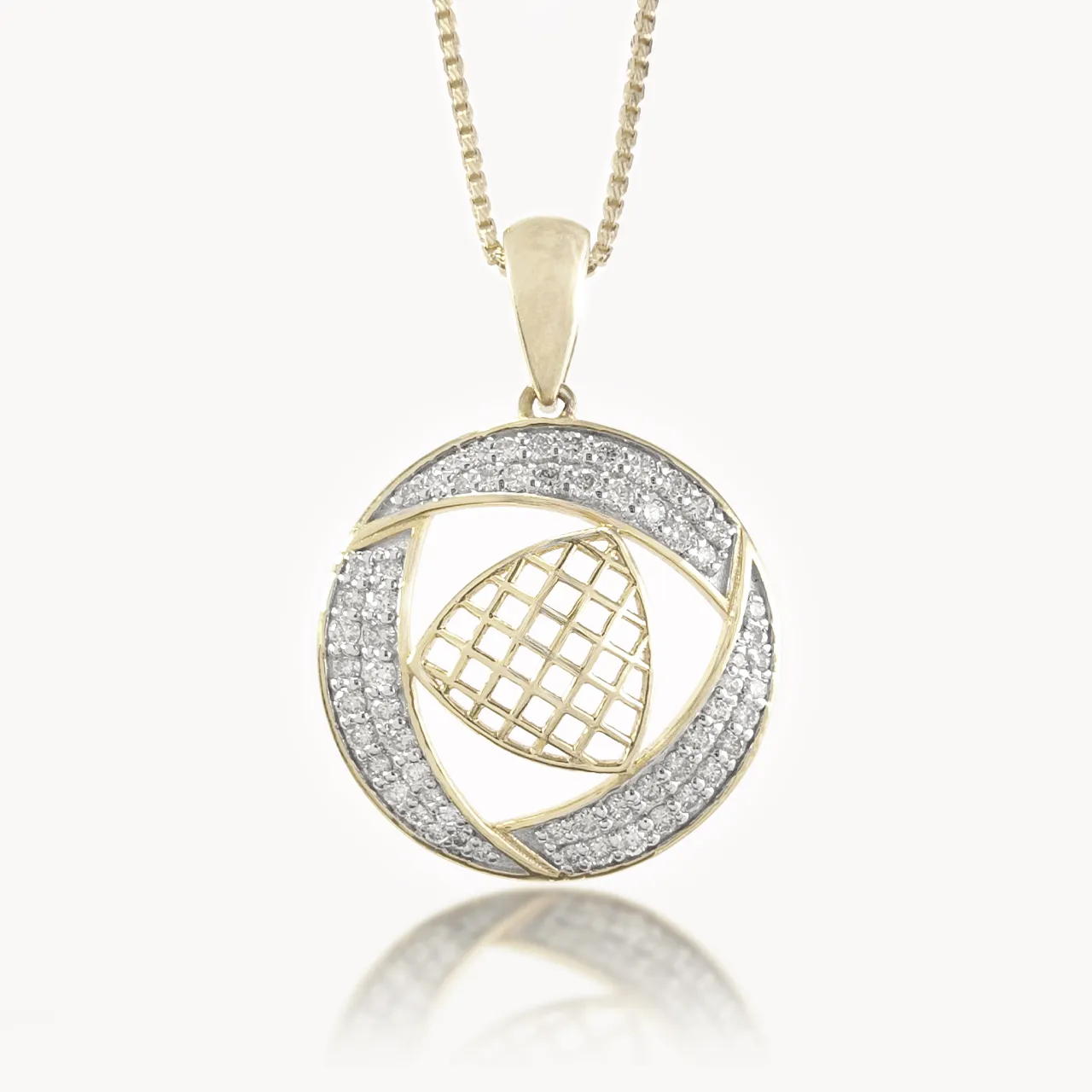 Triangular circle  Design Diamond Pendant