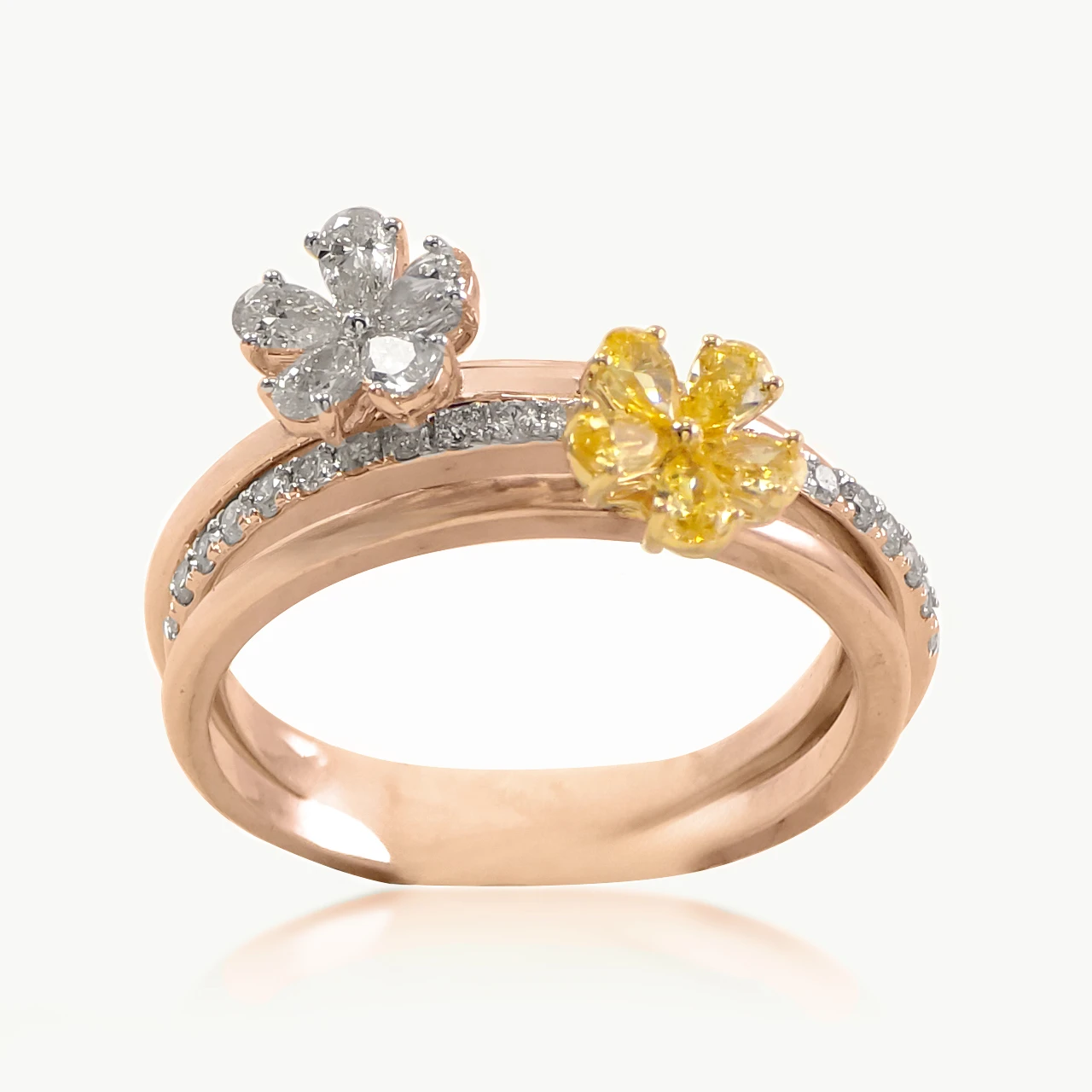 Yellow and White Flower Diamond Stackables