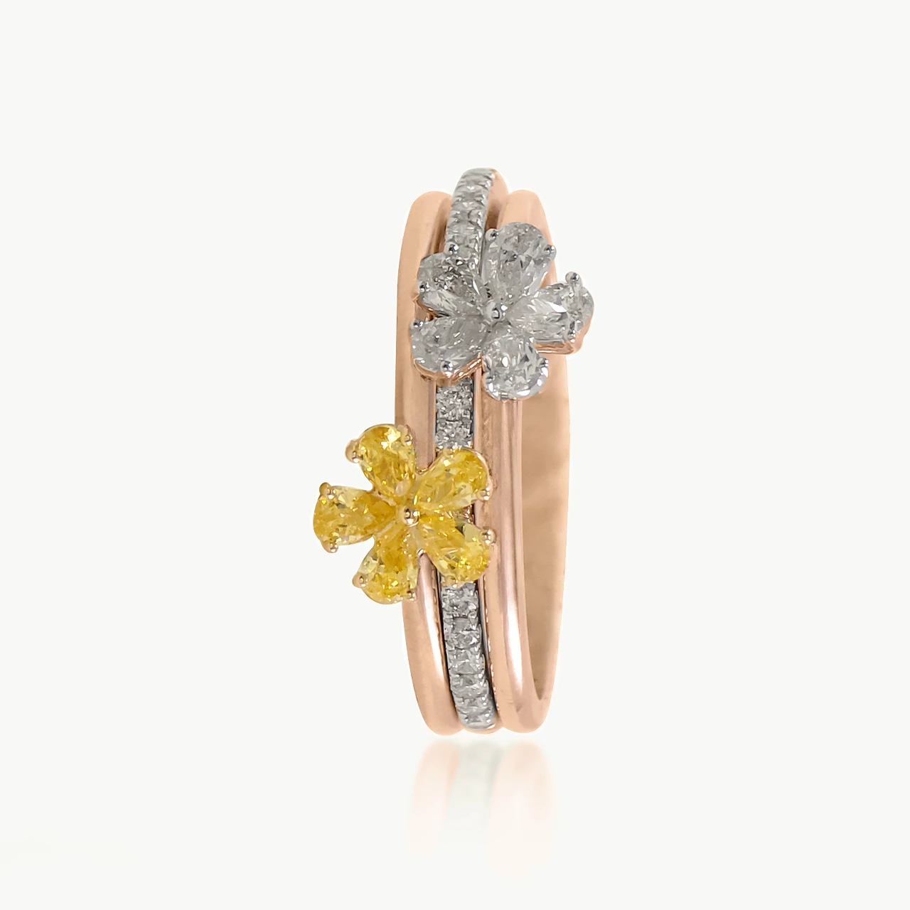 Yellow and White Flower Diamond Stackables
