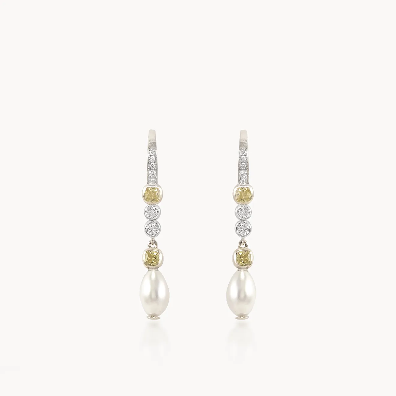 Yellow Twilight Diamond Danglers