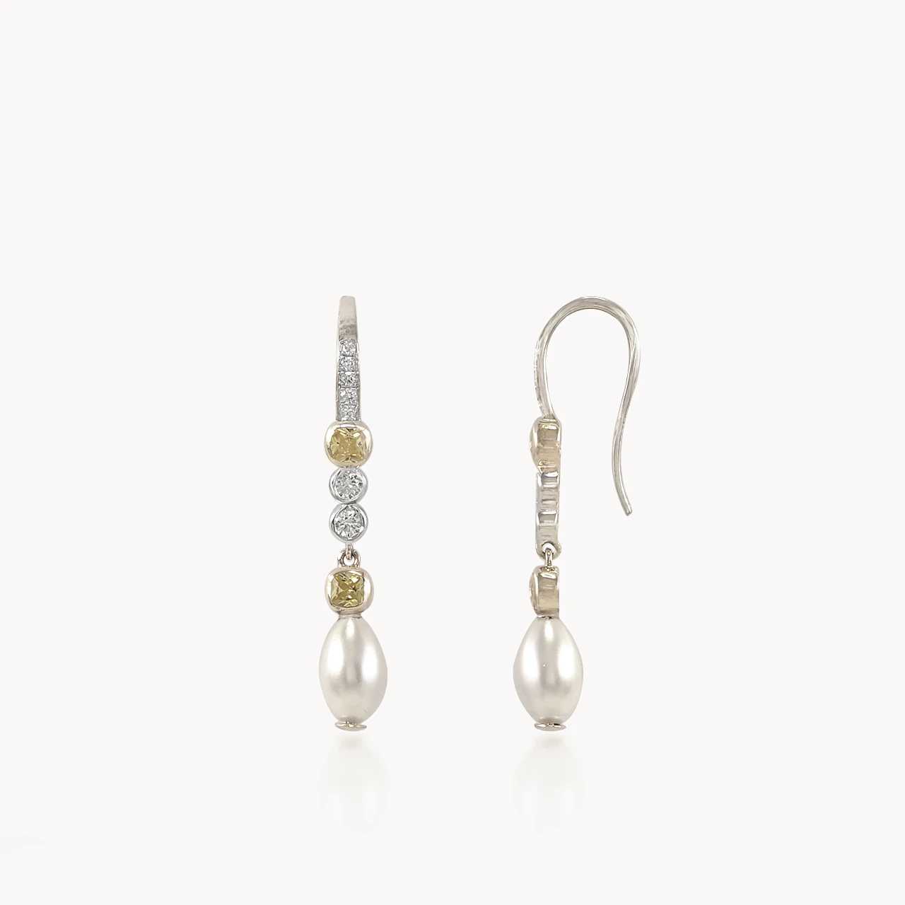 Yellow Twilight Diamond Danglers