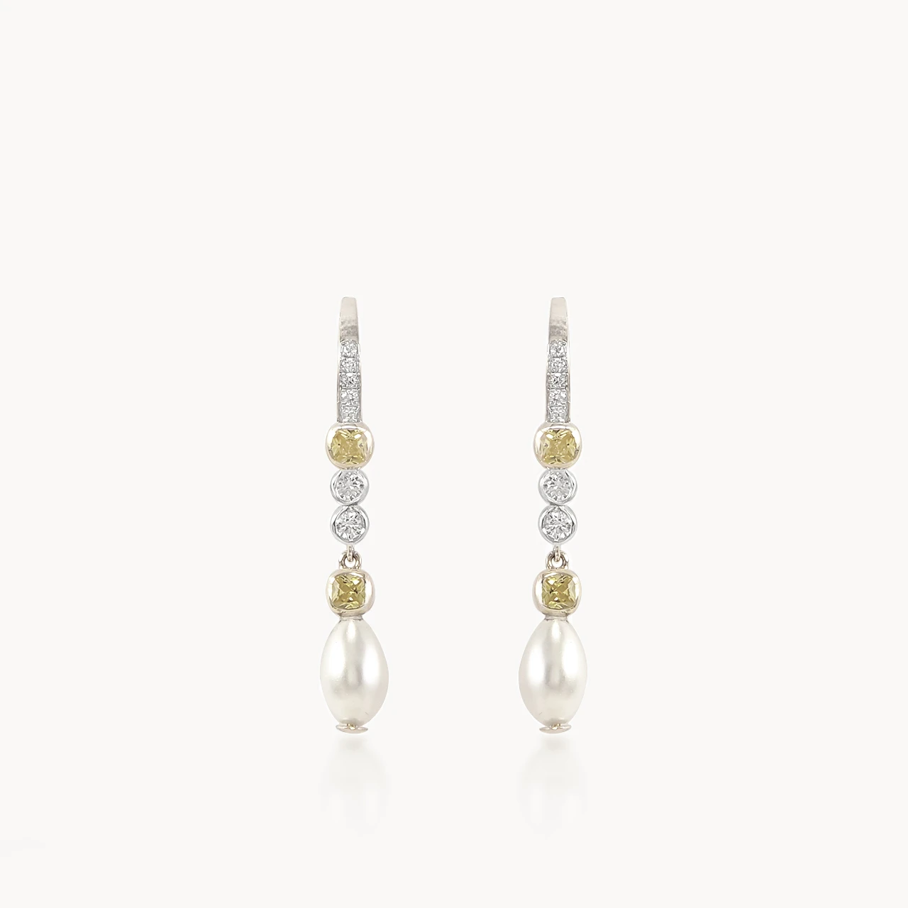 Yellow Twilight Diamond Danglers