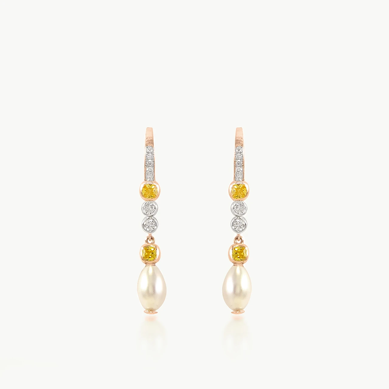 Yellow Twilight Diamond Danglers