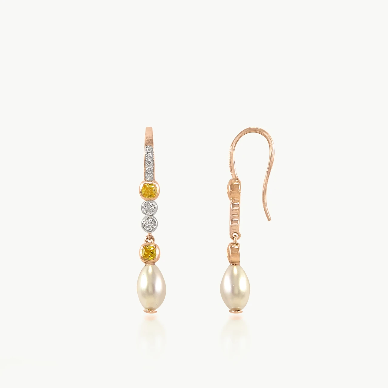 Yellow Twilight Diamond Danglers