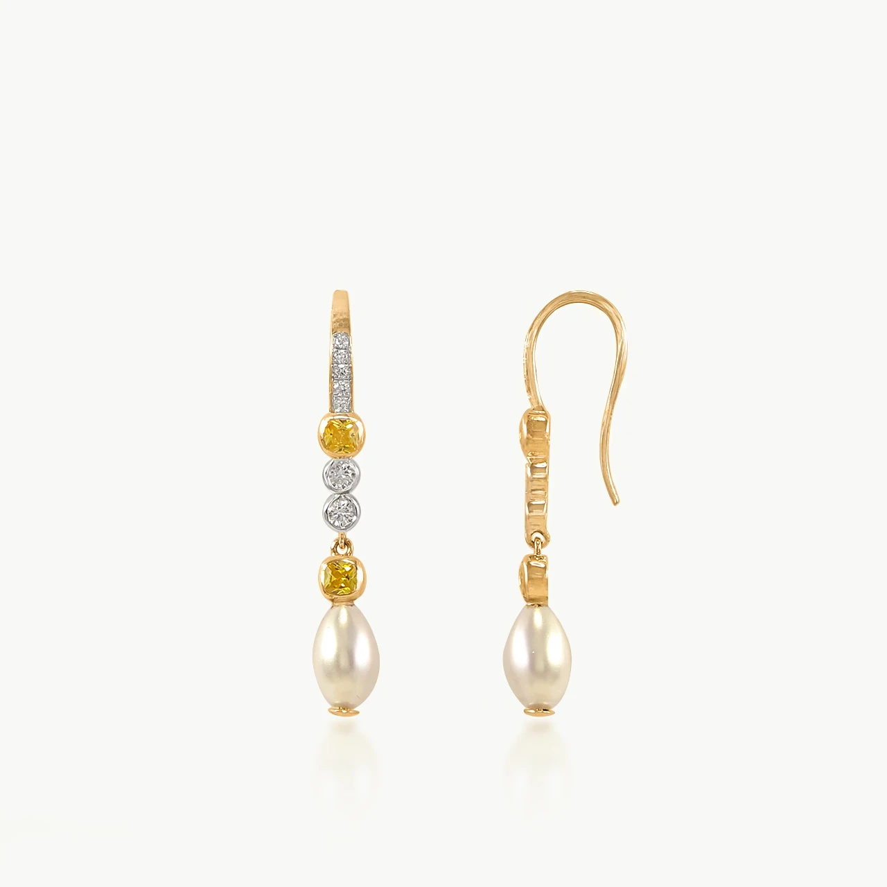Yellow Twilight Diamond Danglers