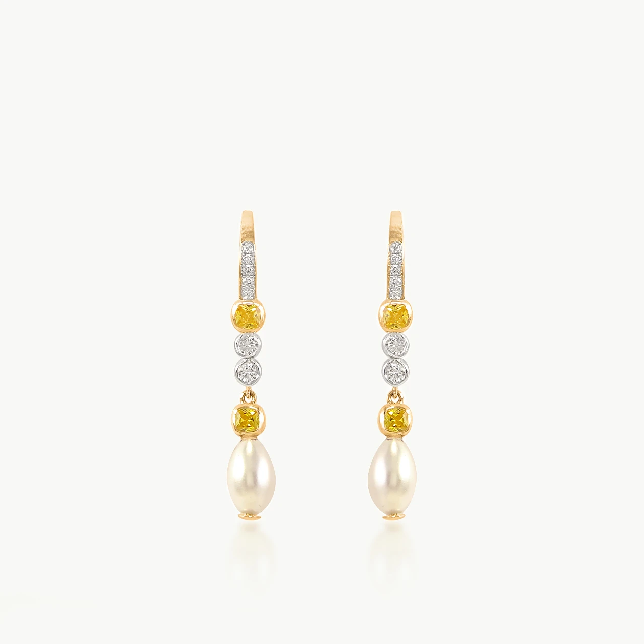 Yellow Twilight Diamond Danglers